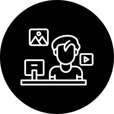 İş yeri. Web simgesi vektör illüstrasyonu