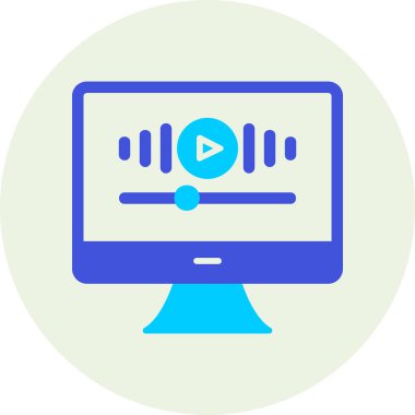 Müzik Video simgesinin vektör illüstrasyonu