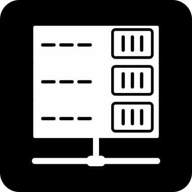 bilgisayar sunucu simgesi, vektör illüstrasyonu basit tasarım