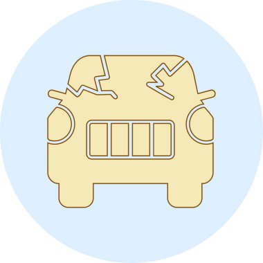 Kırık araba simgesi vektör illüstrasyonu