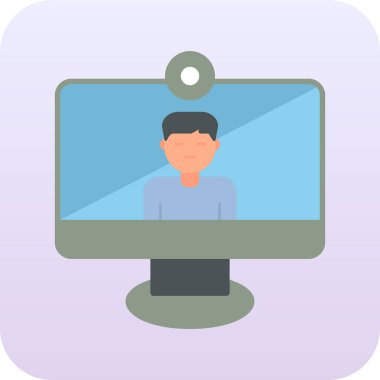 Video Arama simgesi, düz tasarım