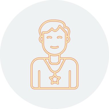 Yıldızlı erkek avatar. Web simgesi basit illüstrasyon 