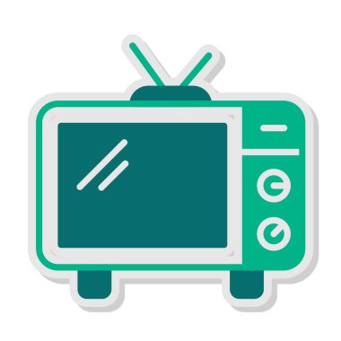 televizyon web simgesi, vektör çizim 