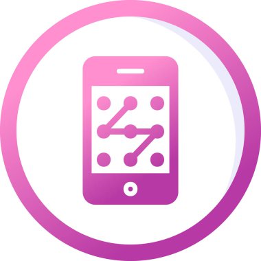 Mobil Desen Kilit simgesi, vektör illüstrasyonu