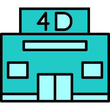 4d Sinema ikonu vektör illüstrasyonu