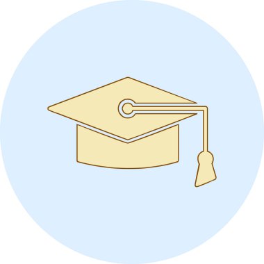 Mortarboard web simgesi basit illüstrasyon