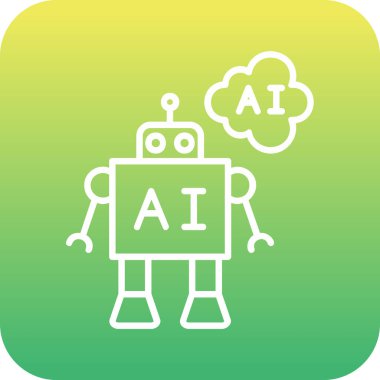 Yapay zeka. robot ikon vektör illüstrasyonu 