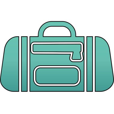 Spor çantası simgesi, vektör illüstrasyonu