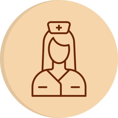 Hemşire hanım. Web simgesi basit illüstrasyon 