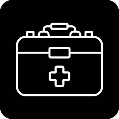 İlk Yardım Kit web simgesi, vektör illüstrasyonu 