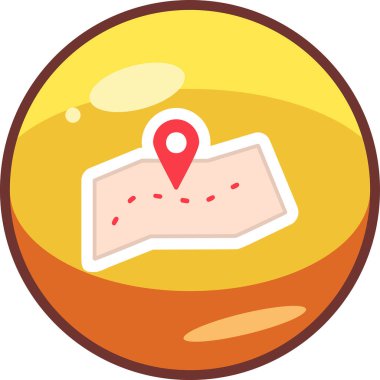 harita simgesinin vektör illüstrasyonu 