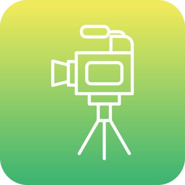 Film kamerası. Web simgesi basit illüstrasyon 