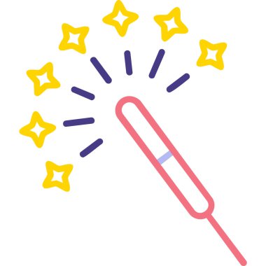 Havai fişek. Web simgesi basit illüstrasyon                           