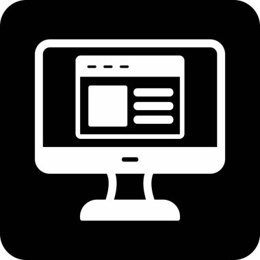 Web sitesi işareti, vektör illüstrasyonlu blog simgesi, bilgisayar ekranı