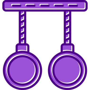 Modern Jimnastik Halkaları simgesinin vektör çizimi            