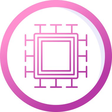  Mikroçip. Web simgesi basit illüstrasyon