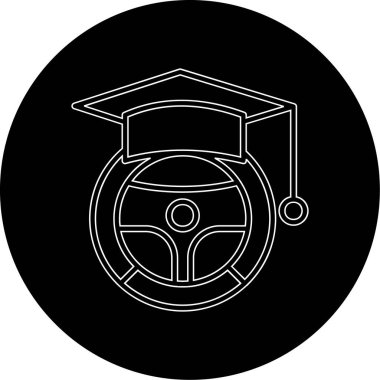 Sürüş Okulu simgesi, vektör illüstrasyonunun yaratıcı logo tasarımı  