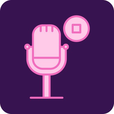 Podcast düz simgesini, vektör illüstrasyonunu durdur  