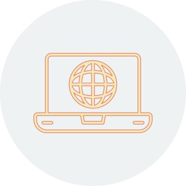 İnternet web simgesi basit illüstrasyon 