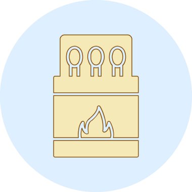 Kibrit. Web simgesi basit illüstrasyon 