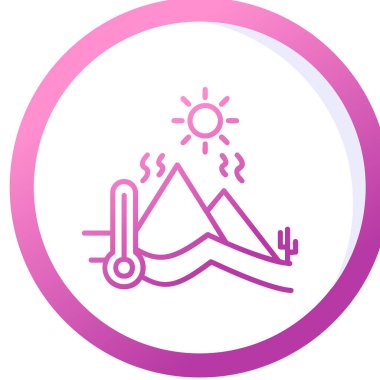 İklim değişikliği, sıcak hava ikonu vektör illüstrasyonu