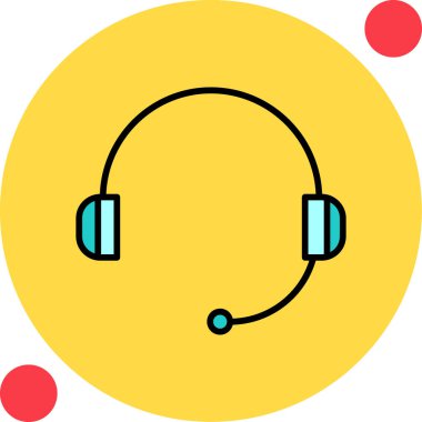 Kulaklık. Web simgesi basit illüstrasyon