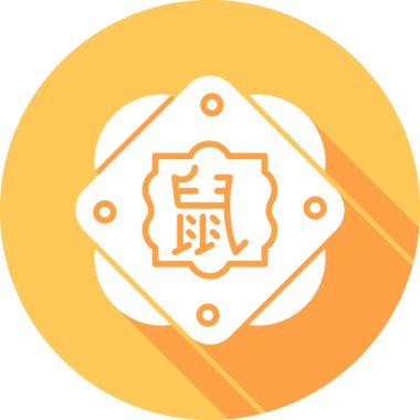 Çin Zodiac fare sembolü, vektör illüstrasyonu