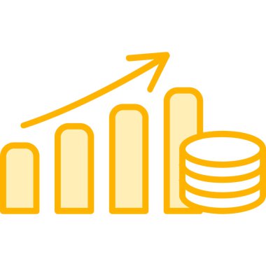 Büyüme grafiği Web simgesi basit illüstrasyon 