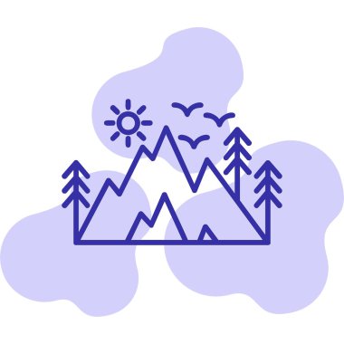 dağ simgesinin vektör illüstrasyonu