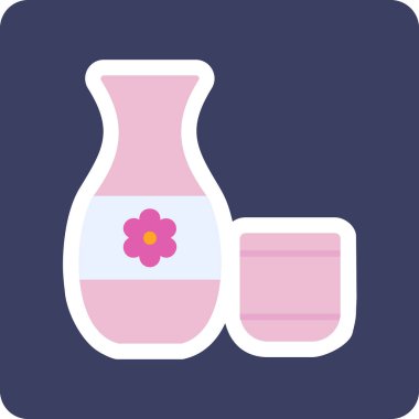 Kavanoz ikon vektör illüstrasyonunda alkol sakesi