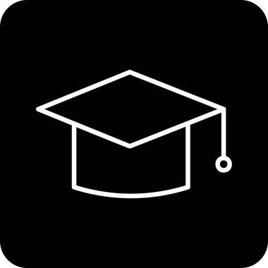 mezuniyet şapkası, web simgesi basit illüstrasyon