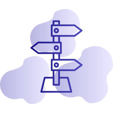 yön işareti simgesi, vektör illüstrasyonu 