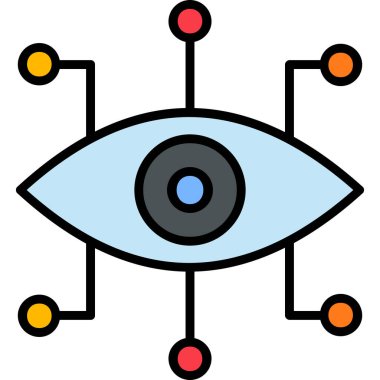 Siber göz. Web simgesi basit illüstrasyon