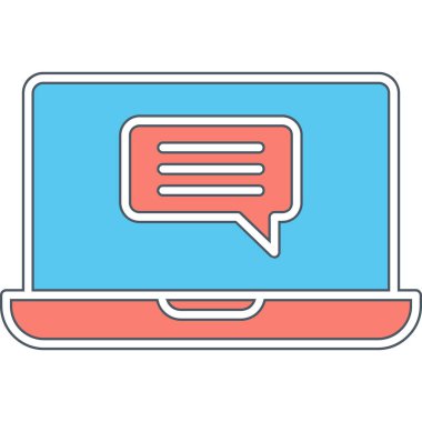 Çevrimiçi İletişim simgesi vektör illüstrasyonu