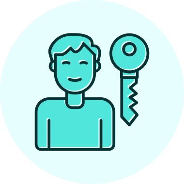 anahtar kişi ikon vektör illüstrasyonu  