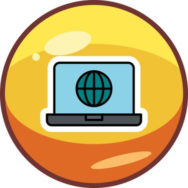 dizüstü bilgisayar simgesi, vektör illüstrasyonu basit tasarım