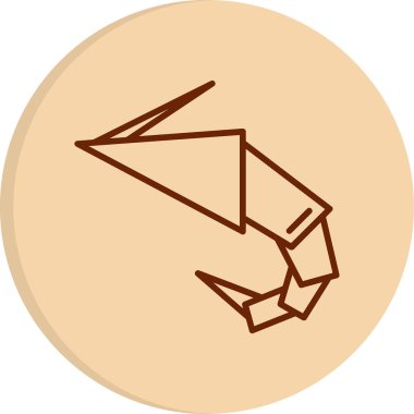 Kağıt karides. Web simgesi basit illüstrasyon