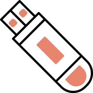 Flash disk simgesi, vektör illüstrasyon tasarımı