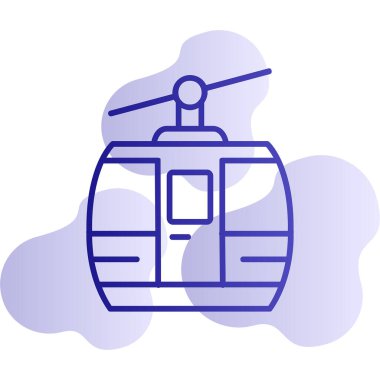 Kablo araba simgesi, vektör illüstrasyonu 