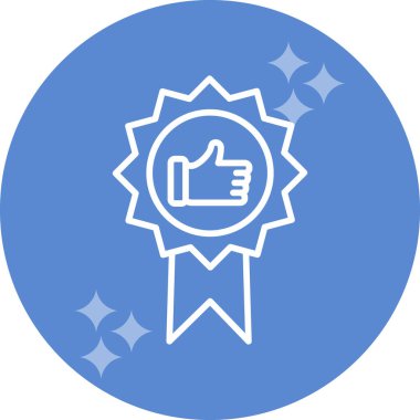 Başparmak Yukarı simgesi ve vektör illüstrasyonuyla En İyi Uygulama Rozeti  