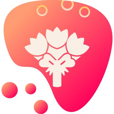 Çiçek buketi. Web simgesi basit illüstrasyon