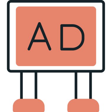 Poster ağ simgesi, vektör illüstrasyonu