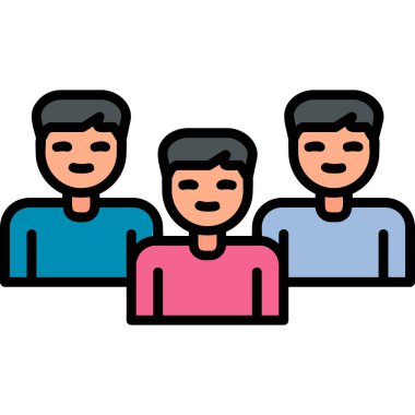 bir grup insan simgesi vektör illüstrasyon tasarımı 