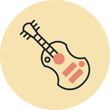 Gitar web simgesi, vektör çizim 