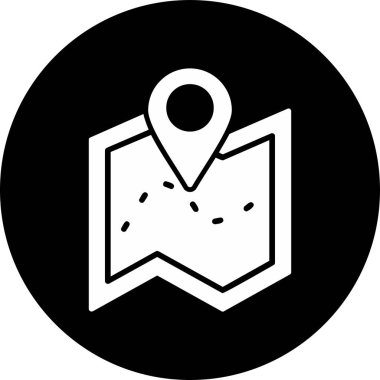 harita simgesinin vektör illüstrasyonu 