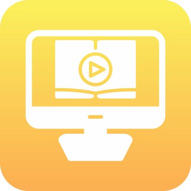 Video dersi için. Web simgesi basit illüstrasyon