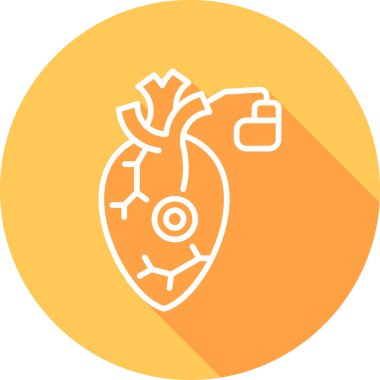 Kalp pili ağ simgesi, vektör illüstrasyonu