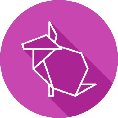 Tavşan hayvan simgesi, origami biçimi, vektör illüstrasyonu 