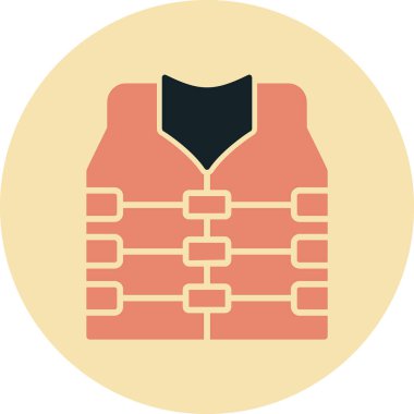 Can yeleği. Web simgesi basit illüstrasyon