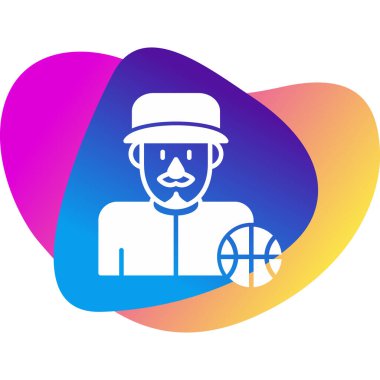 Basketbol oyuncu simgesi. vektör çizim             